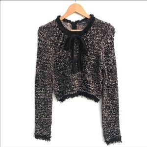 Zara knit sweater with bow tie, S